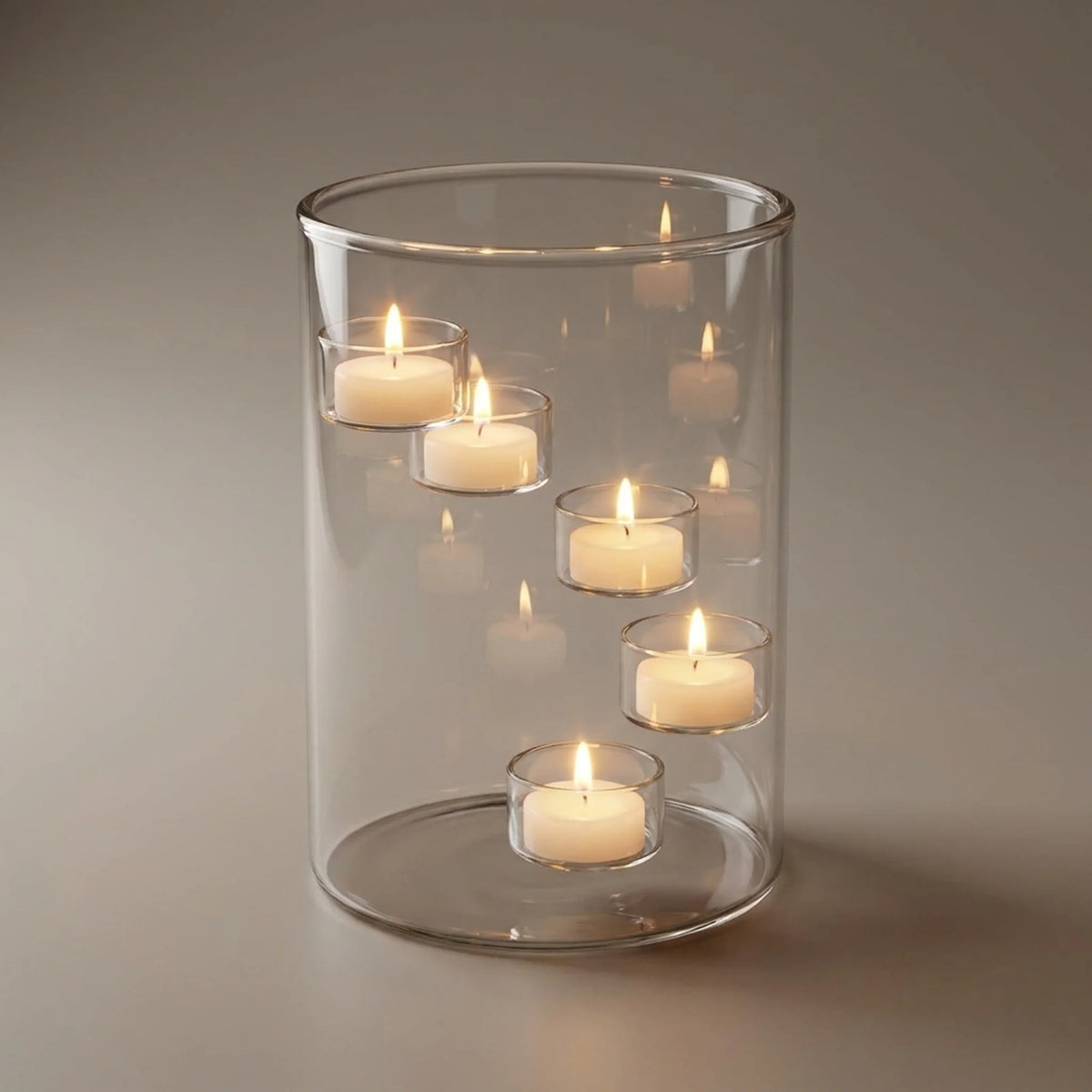 Floating Candle Holder Clear Glass Cylinder