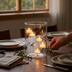 Floating Candle Holder Clear Glass Cylinder