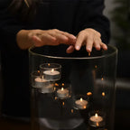 Floating Candle Holder Clear Glass Cylinder