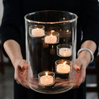Floating Candle Holder Clear Glass Cylinder