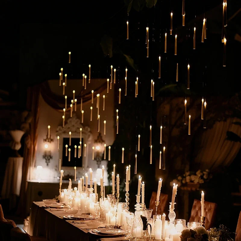 Floating LED Candle Set Flameless Wand Remote