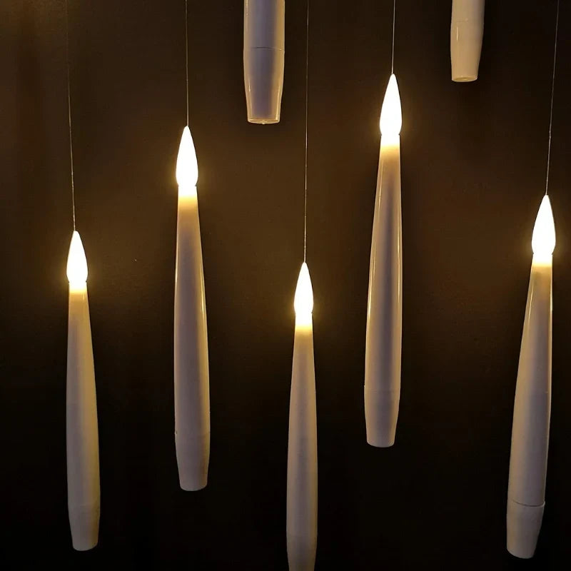Floating LED Candle Set Flameless Wand Remote