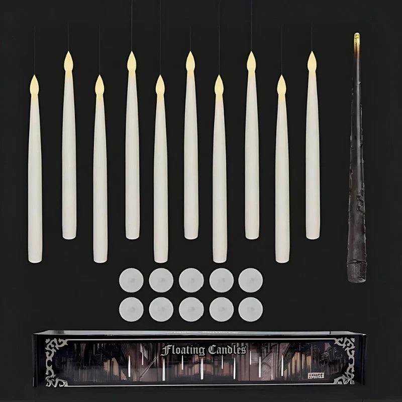 Floating LED Candle Set Flameless Wand Remote