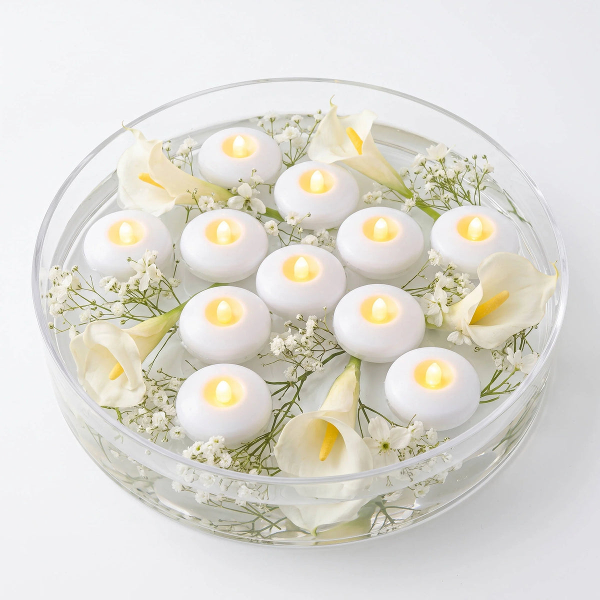 Floating LED Tea Candles Water-Activated Flameless Set of 12