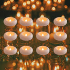 Floating LED Tea Candles Water-Activated Flameless Set of 12