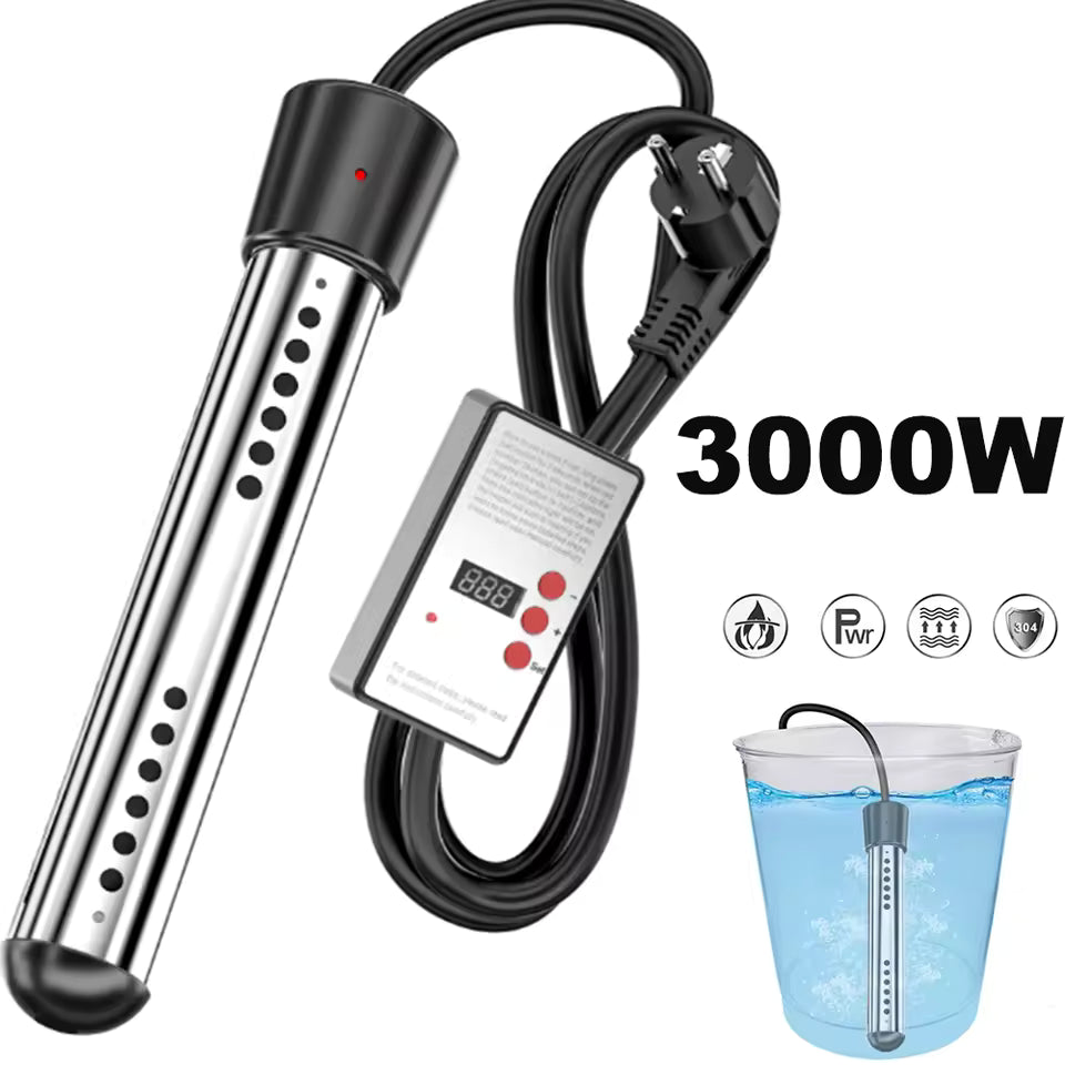 Floating Pool Heater 3000W Quick Heating Stainless Steel