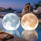 Floating Pool Light Solar Moon Design Weighted Base