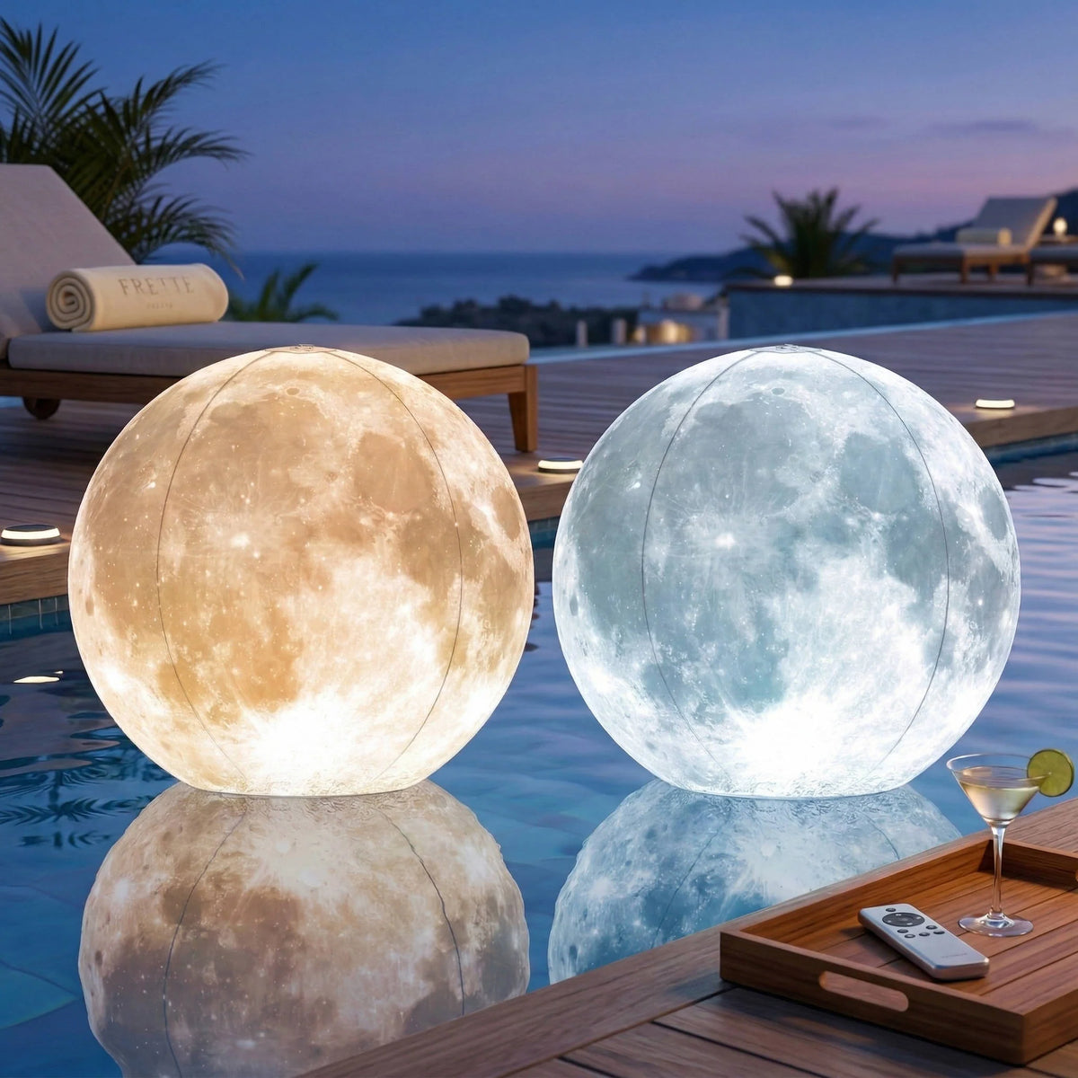 Floating Pool Light Solar-Powered Waterproof Full Moon