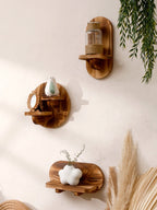 Floating Shelf Solid Wood Wall-Mounted Space-Saving