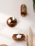 Floating Shelf Solid Wood Wall-Mounted Space-Saving