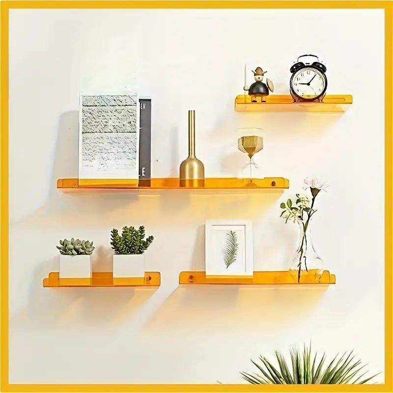 Floating Wall Shelf Industrial Style MDF Easy Installation