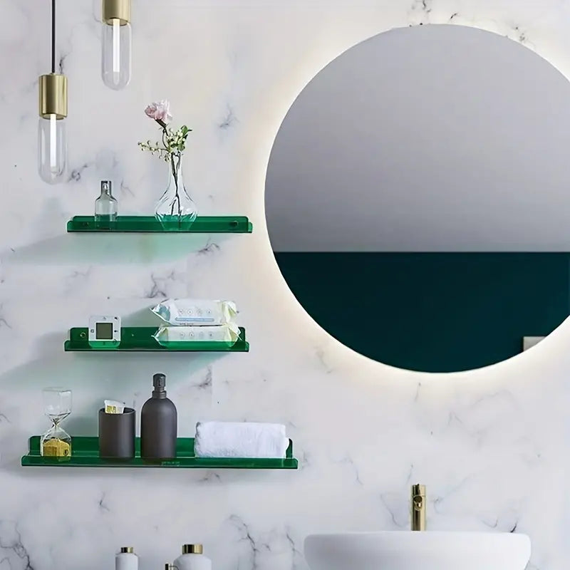 Floating Wall Shelf Industrial Style MDF Easy Installation