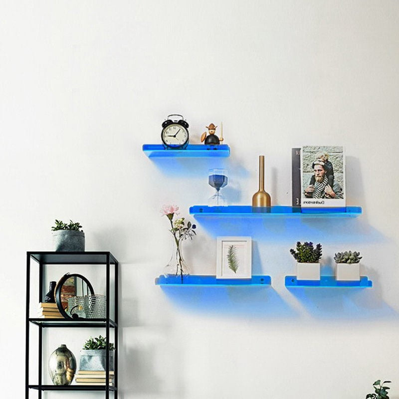 Floating Wall Shelf Industrial Style MDF Easy Installation