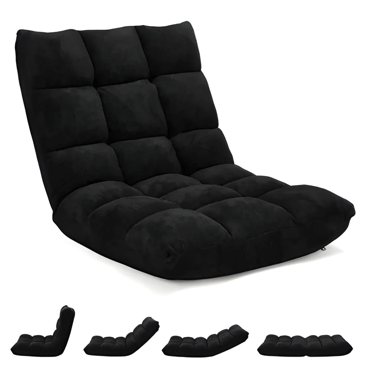 Floor Chair 14 Locking Positions Steel Frame Detachable Cover