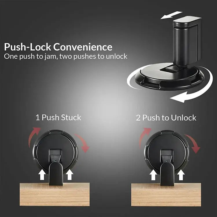 Floor Door Stopper Press-To-Lock Zinc Alloy Child-Safe