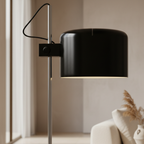 Floor Lamp Adjustable Gooseneck Head Metal Body Foot Switch