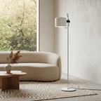 Floor Lamp Adjustable Gooseneck Head Metal Body Foot Switch
