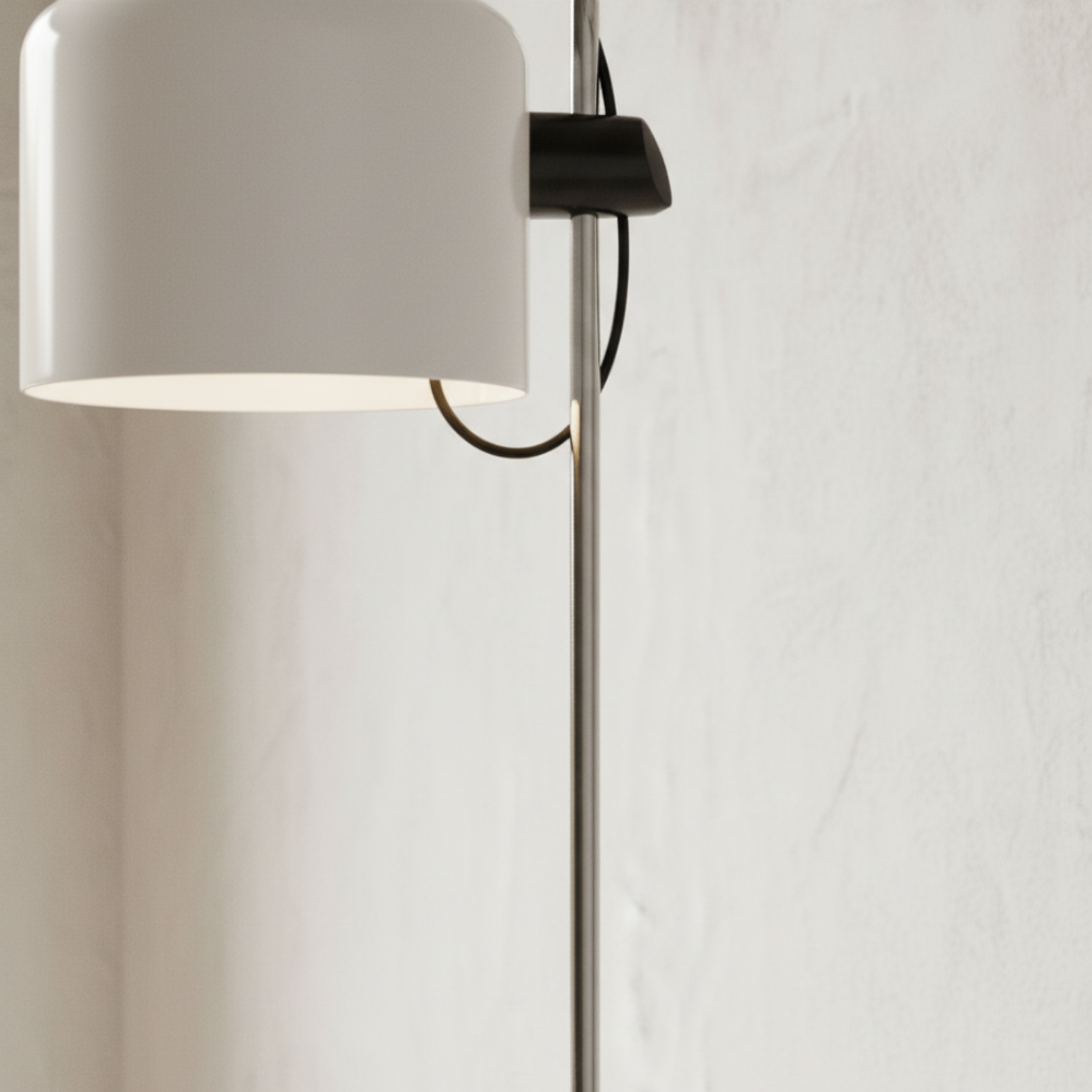 Floor Lamp Adjustable Gooseneck Head Metal Body Foot Switch