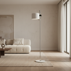 Floor Lamp Adjustable Gooseneck Head Metal Body Foot Switch