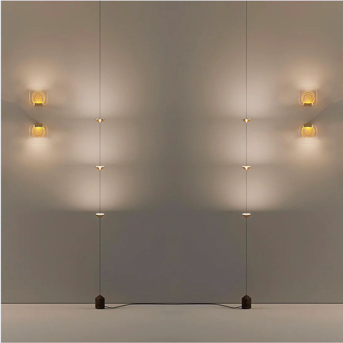 Floor Lamp Adjustable LED Color Temperatures Slim Marble Base