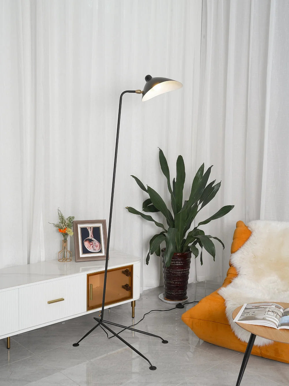 Floor Lamp Adjustable Spotlight Tripod Base