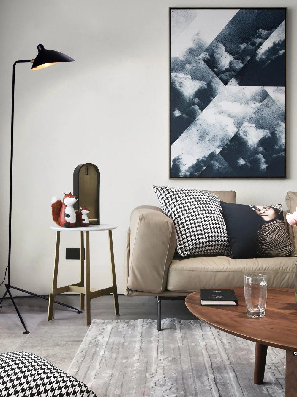 Floor Lamp Adjustable Spotlight Tripod Base