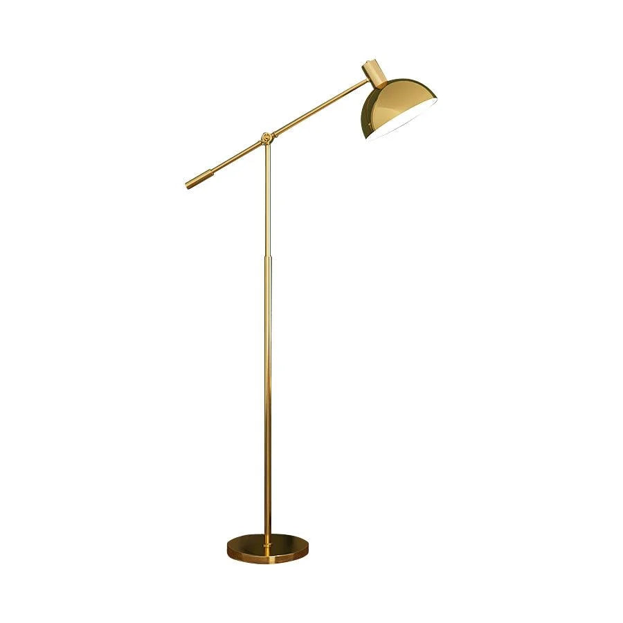Floor Lamp Adjustable Swivel Arm Gold Metal Dimmable