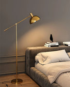 Floor Lamp Adjustable Swivel Arm Gold Metal Dimmable