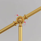 Floor Lamp Adjustable Swivel Arm Gold Metal Dimmable
