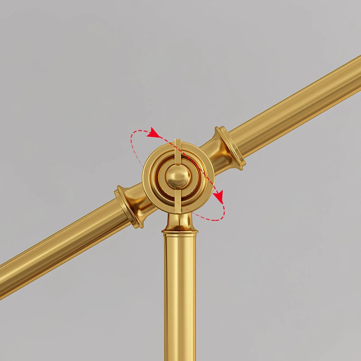 Floor Lamp Adjustable Swivel Arm Gold Metal Dimmable