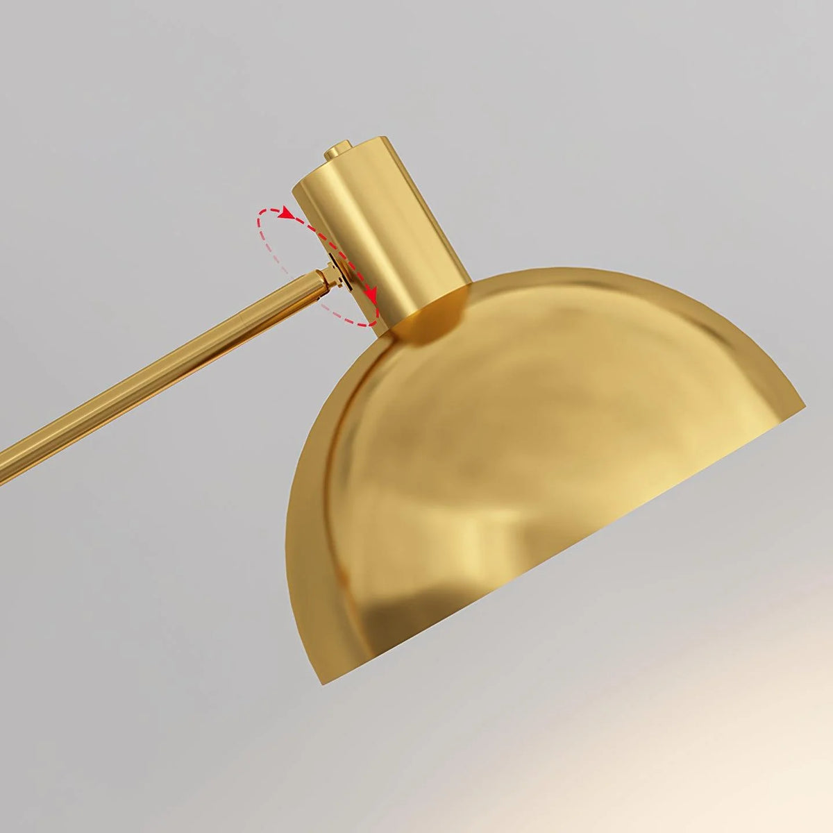 Floor Lamp Adjustable Swivel Arm Gold Metal Dimmable