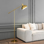 Floor Lamp Adjustable Swivel Arm Gold Metal Dimmable