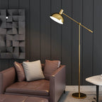 Floor Lamp Adjustable Swivel Arm Gold Metal Dimmable