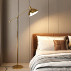 Floor Lamp Adjustable Swivel Arm Gold Metal Dimmable