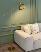Floor Lamp Adjustable Swivel Arm Gold Metal Dimmable