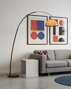 Floor Lamp Arc Adjustable Arm Warm Dome Shade