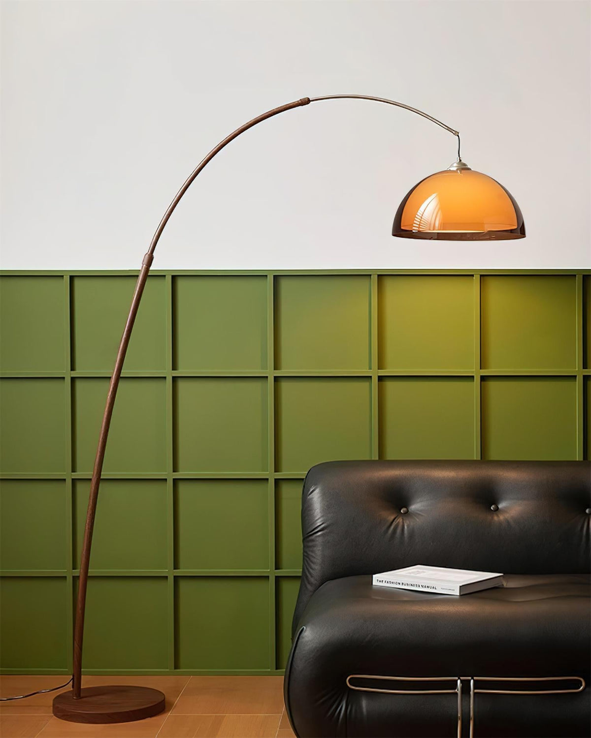 Floor Lamp Arc Adjustable Arm Warm Dome Shade