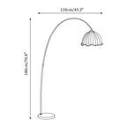 Floor Lamp Arc Fabric Shade Marble Base