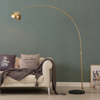 Floor Lamp Arched Metal Adjustable Height & Sturdy Round Base