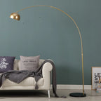 Floor Lamp Arched Metal Adjustable Height & Sturdy Round Base