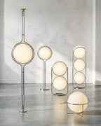 Floor Lamp Chrome Frame Acrylic Globes 3000K Warm Light