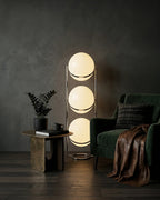 Floor Lamp Chrome Frame Acrylic Globes 3000K Warm Light