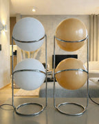 Floor Lamp Chrome Frame Acrylic Globes 3000K Warm Light
