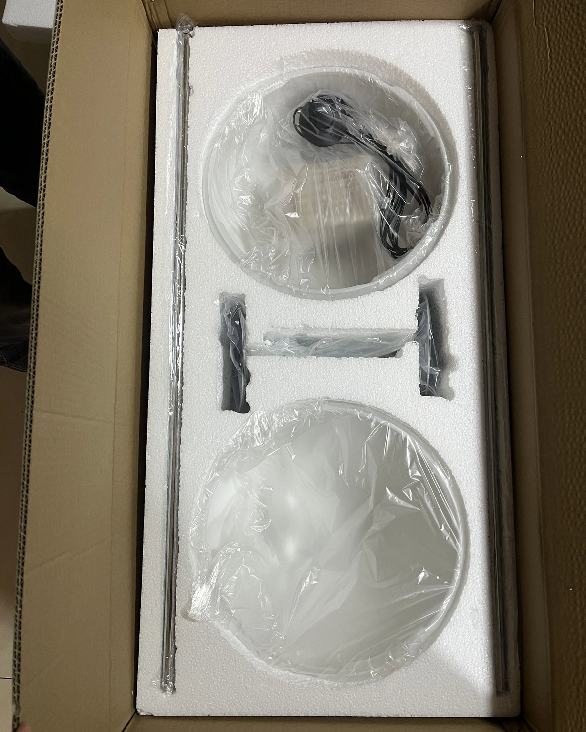 Floor Lamp Chrome Frame Acrylic Globes 3000K Warm Light