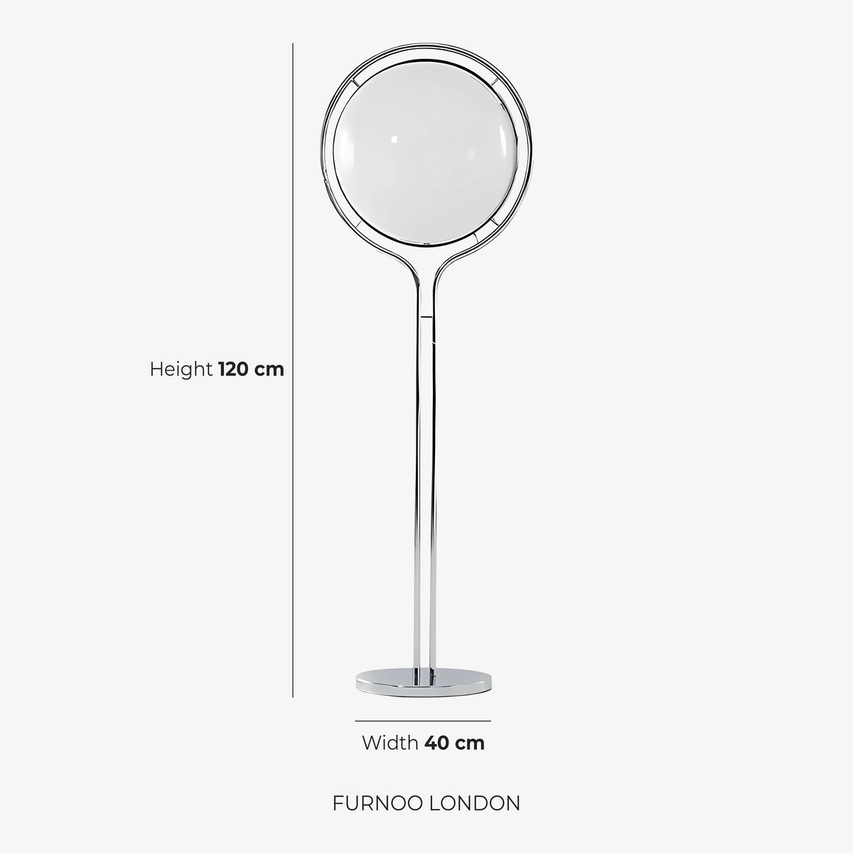 Floor Lamp Chrome Frame Acrylic Globes 3000K Warm Light
