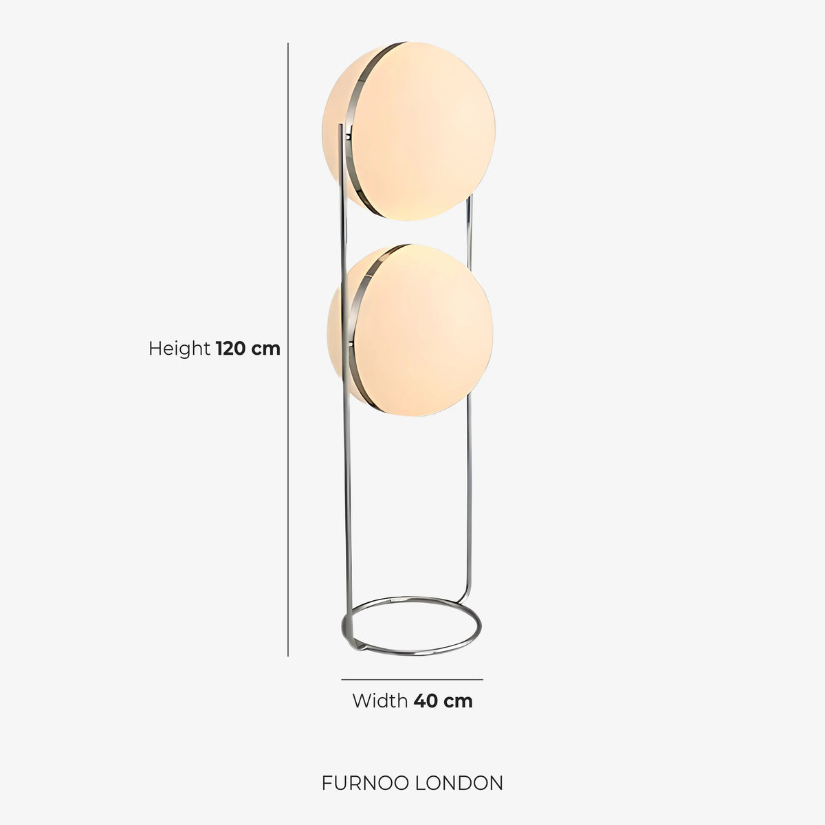 Floor Lamp Chrome Frame Acrylic Globes 3000K Warm Light