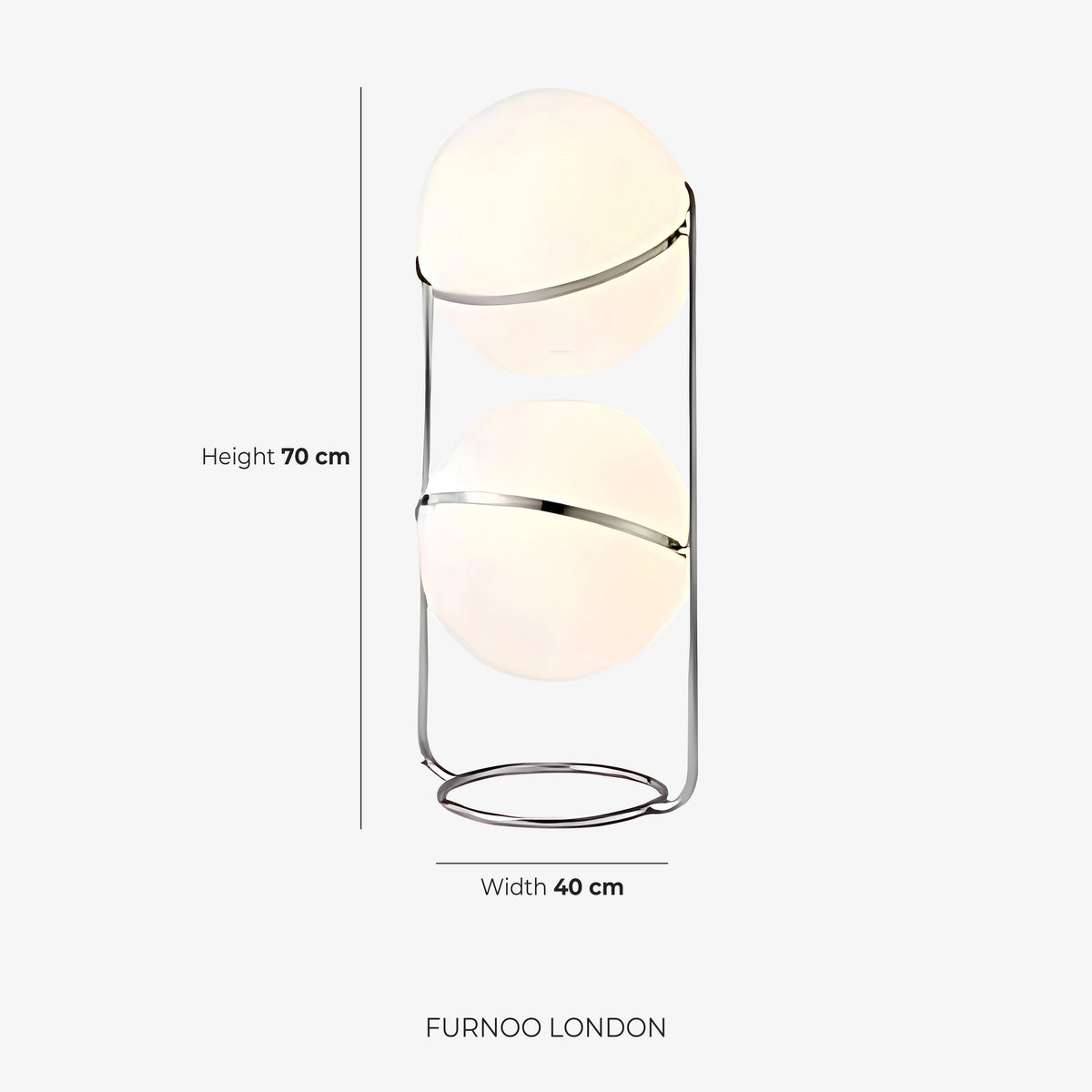 Floor Lamp Chrome Frame Acrylic Globes 3000K Warm Light
