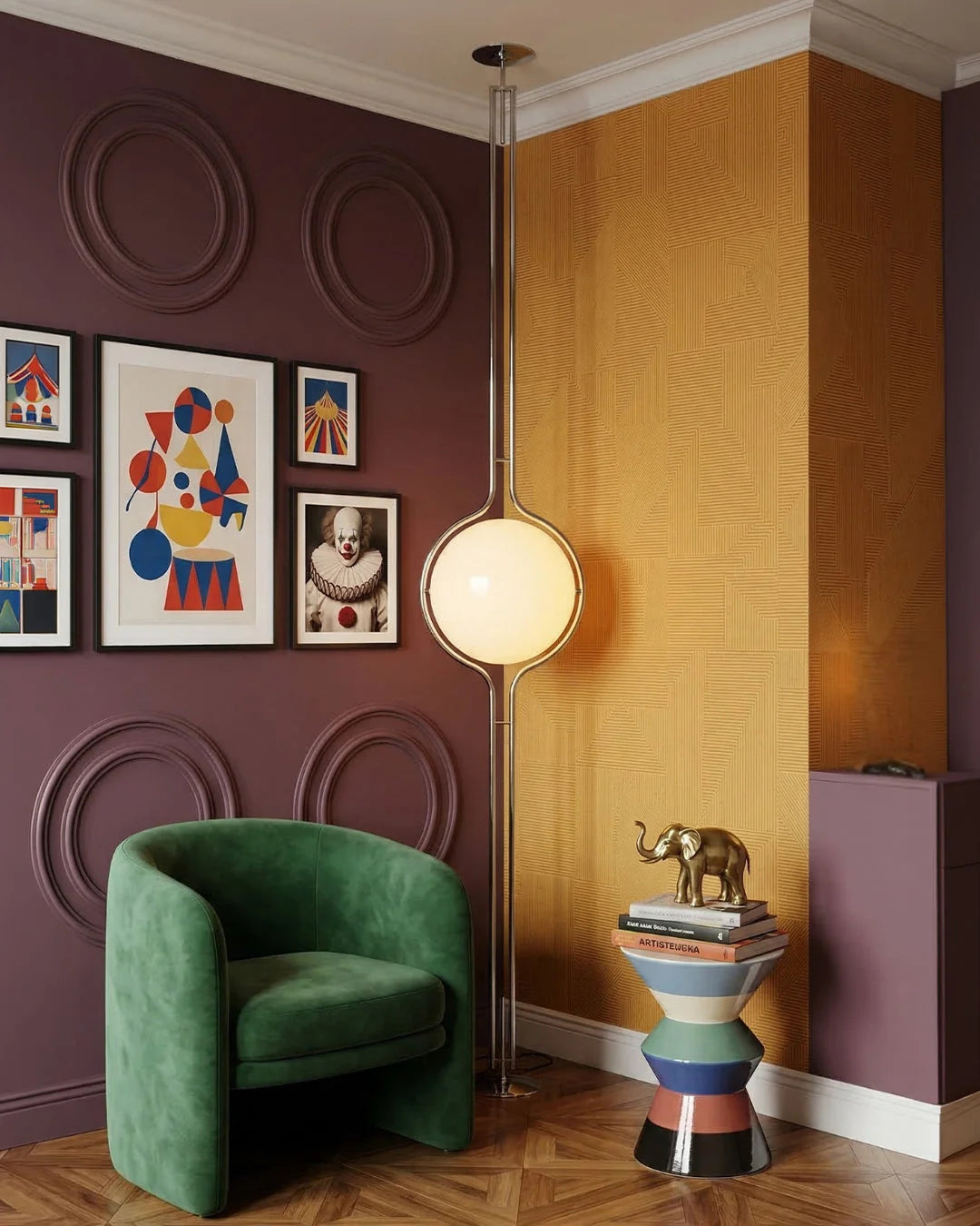 Floor Lamp Chrome Frame Acrylic Globes 3000K Warm Light