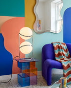 Floor Lamp Chrome Frame Acrylic Globes 3000K Warm Light