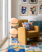 Floor Lamp Chrome Frame Acrylic Globes 3000K Warm Light
